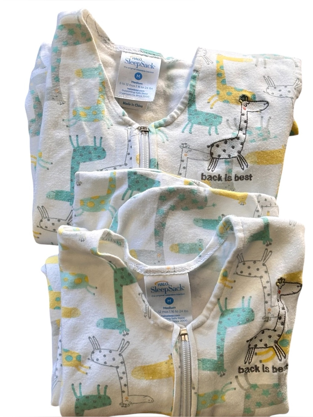 Set of 2 Halo SleepSack Wearable Blanket Safari Giraffe Unisex 6-12 Months